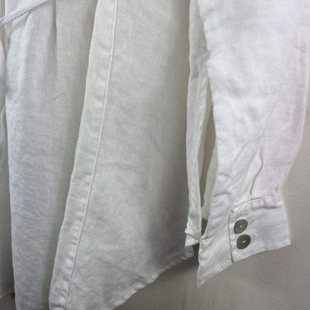 Soft Surroundings‎ Women Tunic Top Size Large White Cream Linen Button Blouse - Picture 16 of 16